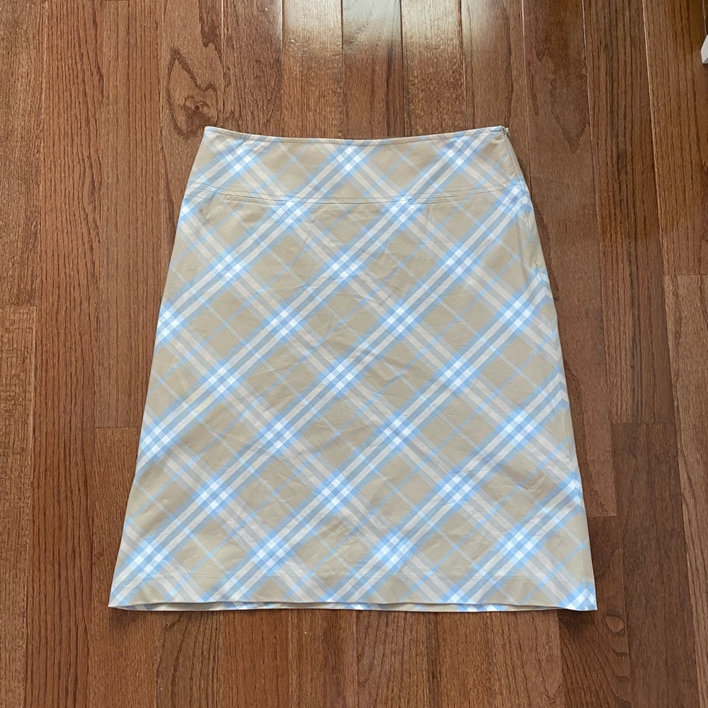 NWOT authentic burberry london nova check below the knee skirt midi